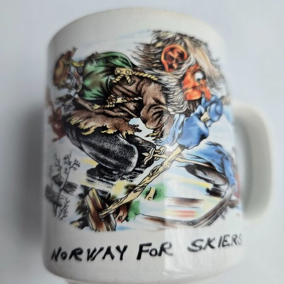 Vintage Norway For Skiers Ceramic Souvenir Coffee Mug - Picture 9 of 14